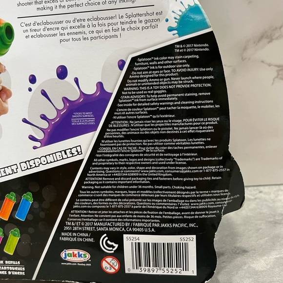 New 2017 Jakks Nintendo Splatoon Splattershot Mini Blaster Gun Set slime goggles - Picture 6 of 13